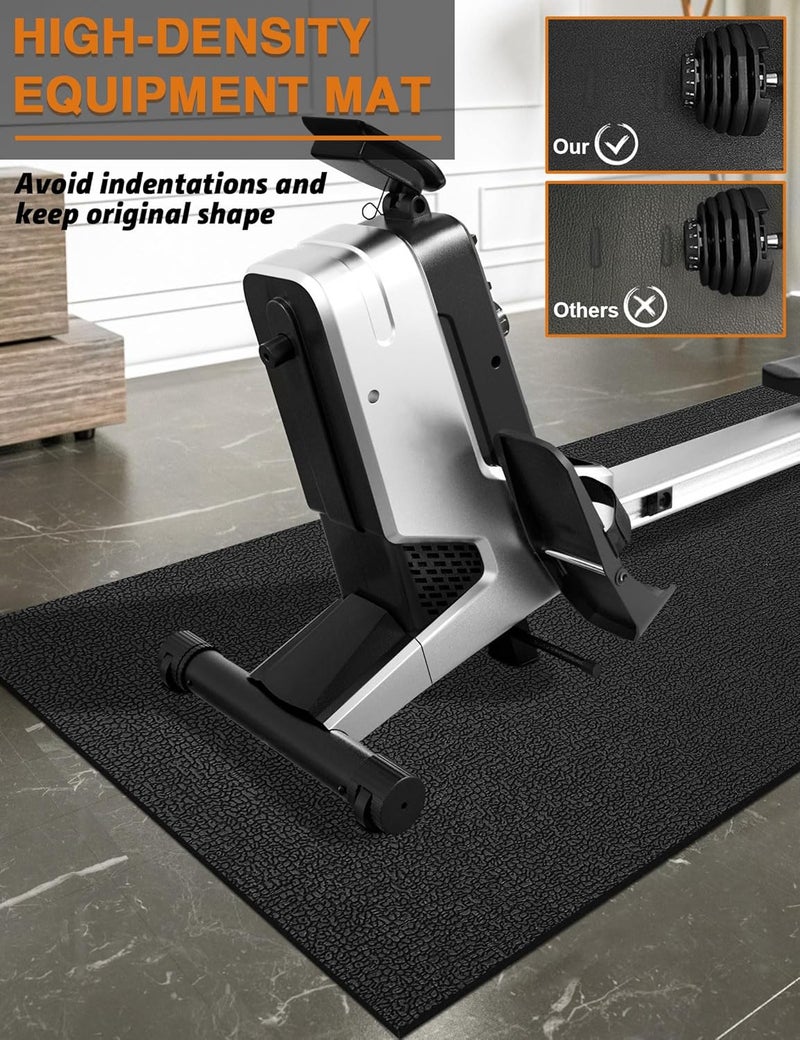 WERCHO Treadmill Mat 96"x36", Walking Pad Mat for Carpet Hardwood Floors 6mm Heavy-Duty Exercise Equipment Mat for Rowing Machine, Treadmil Pad, Spin Bike, Elliptical Trainer, Home, Gym - Image 5